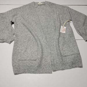 Jessica Simpson Women S Open Front Cardigan Gray Oversized Long Sleeve‎ Feather